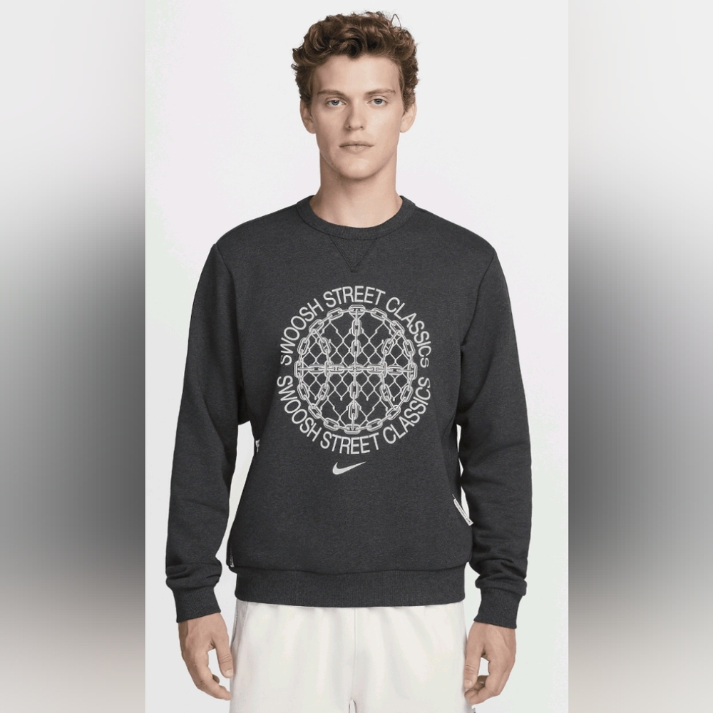 Nike Mens Dri-FIT Standard Issue Basketball Crew-Neck Pullover Sweatshirt Size M